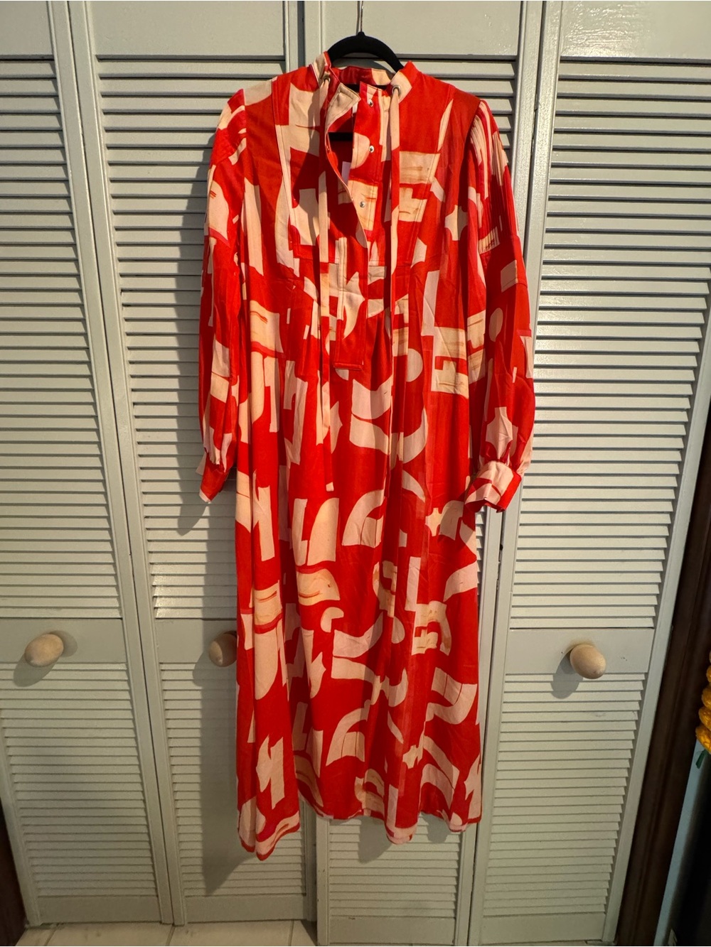 NWT H&M Studio SS18 Runway Japanese Print Red Maxi Dress US 10 - Picture 5 of 8